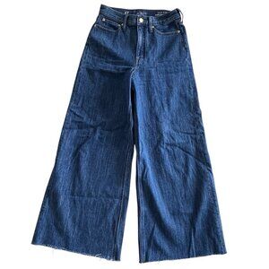 J. Crew Super Wide Leg Jeans Womens Size 27 Medium Blue Raw Hem Flare